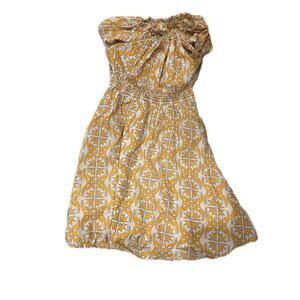 Mata Traders Yellow Creme Midi Dress Woman Size 8 Med